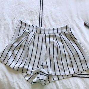 White and black shorts